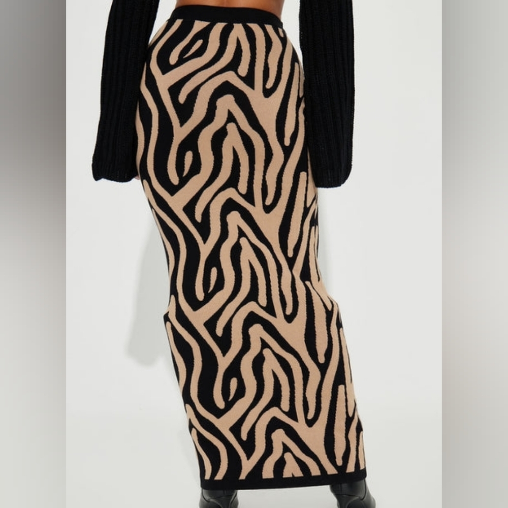 Shelby Sweater Knit Maxi Skirt - Taupe/combo
